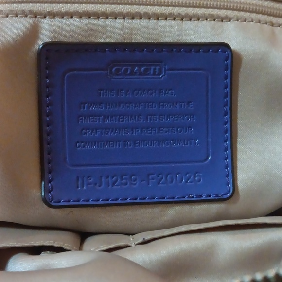 Coach Beige and Purple Shoulder Bag - Picture 8 of 11